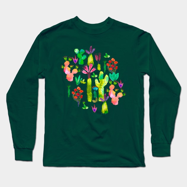 Cacti Succulents Garden Long Sleeve T-Shirt by ninoladesign